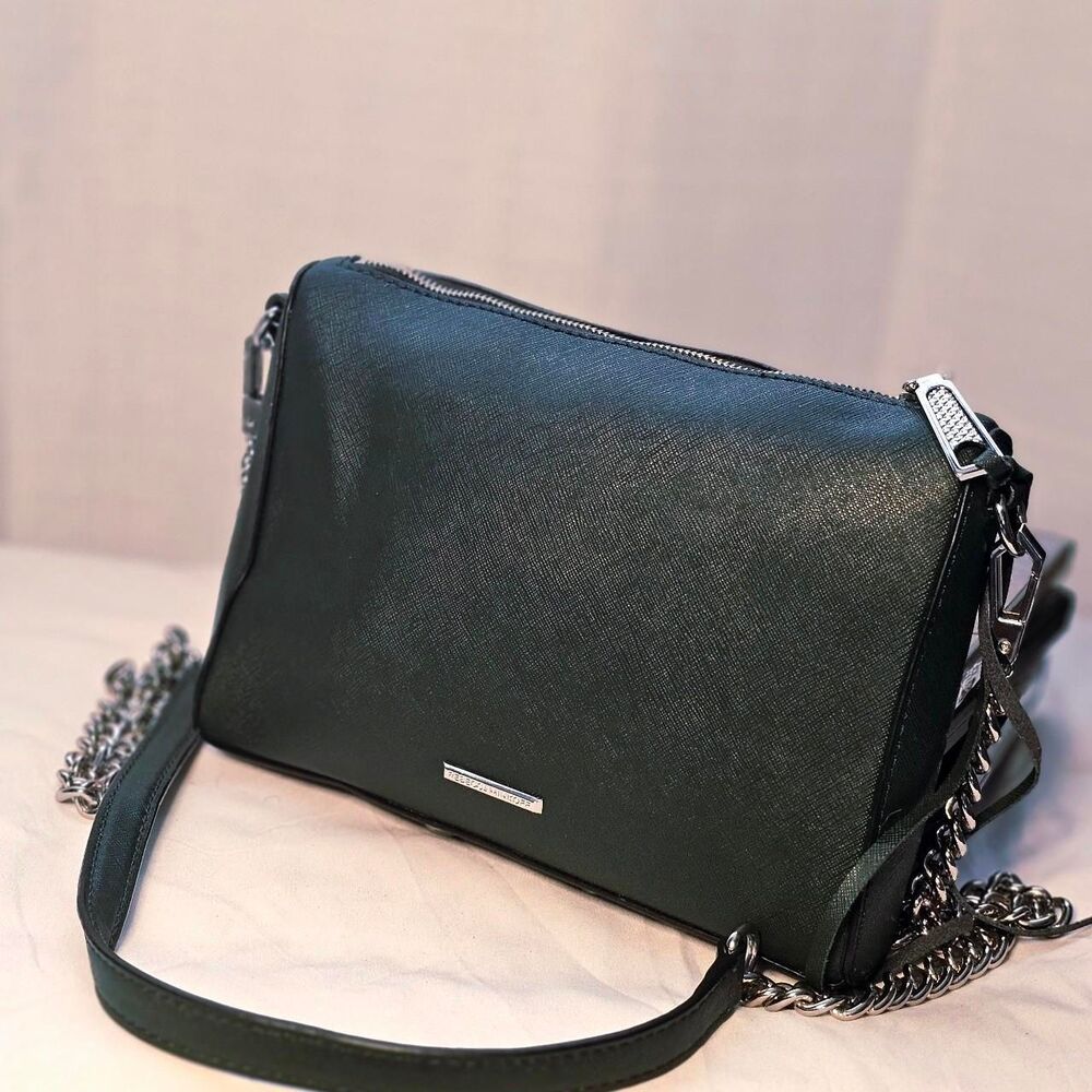 Rebecca Minkoff Women's Hunter Green and Silver Crossbody Bag
